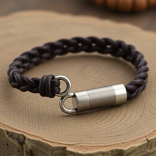 Bracciale in pelle intrecciata con chiusura in acciaio inossidabile