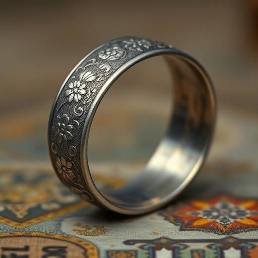 Bracciale rigido in argento con incisioni floreali