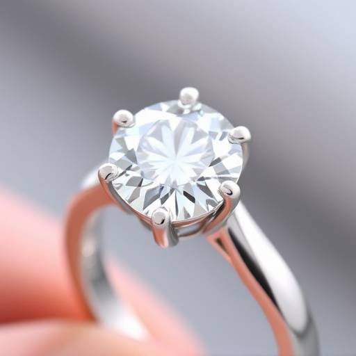 Elegante anello in oro bianco con diamante taglio brillante