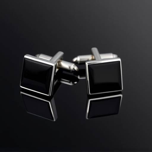 Gemelli da uomo realizzati in argento con inserti in onice nero