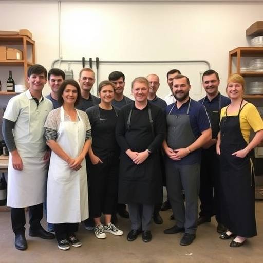 Immagine del team di Bottega dei Sogni al completo nel laboratorio di Firenze