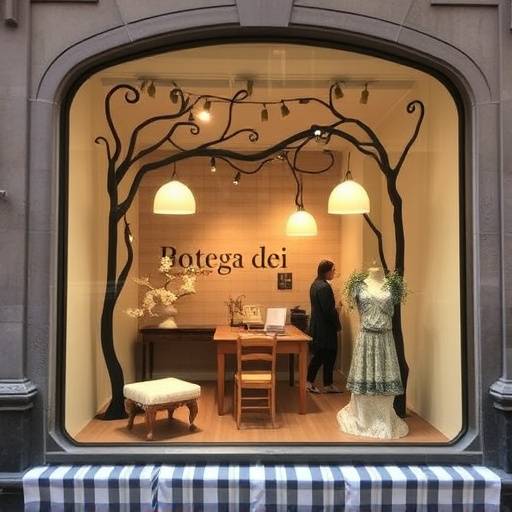La vetrina della Bottega dei Sogni situata in Via dell'Orafo a Firenze