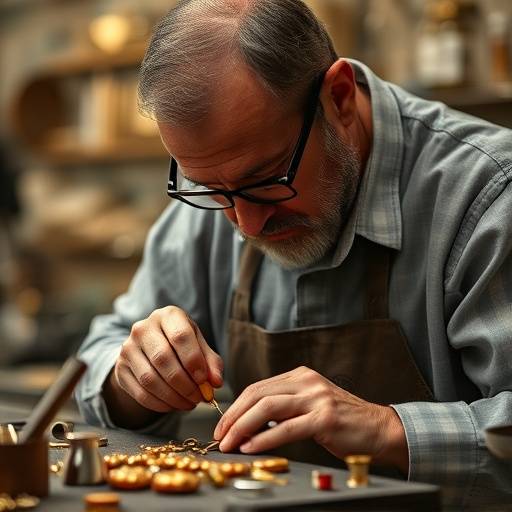 Maestro orafo al lavoro nel laboratorio di Bottega dei Sogni