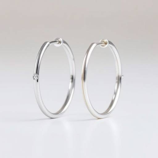 Orecchini a cerchio in oro bianco con piccoli diamanti