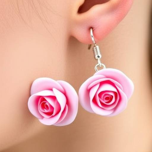 Orecchini pendenti a forma di petali di rosa, realizzati in argento e rifiniti con smalto colorato